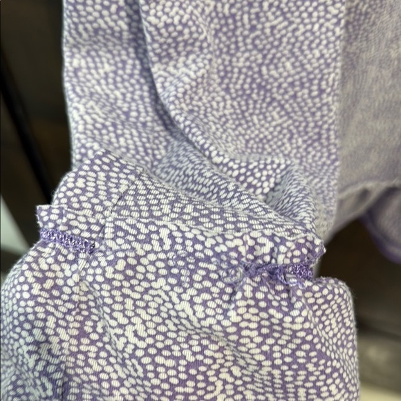 Vintage Chic Purple and White dotted Midi Dress Size L Willow bag ruffle hem - Picture 6 of 6